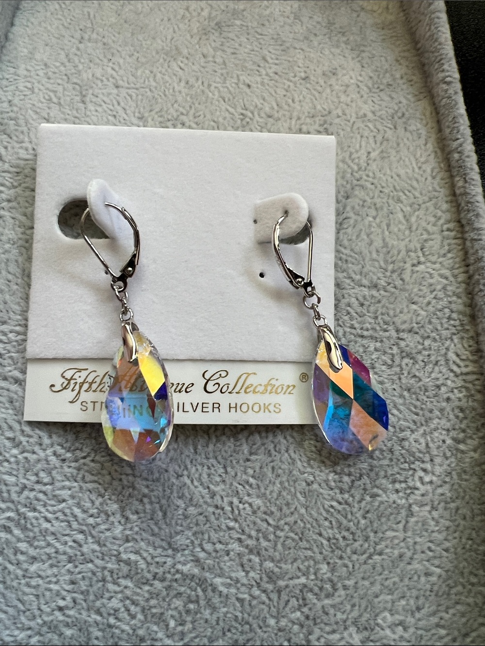 Fifth Avenue Collection Iridescent Teardrop Dangle Earrings - Multi-Color